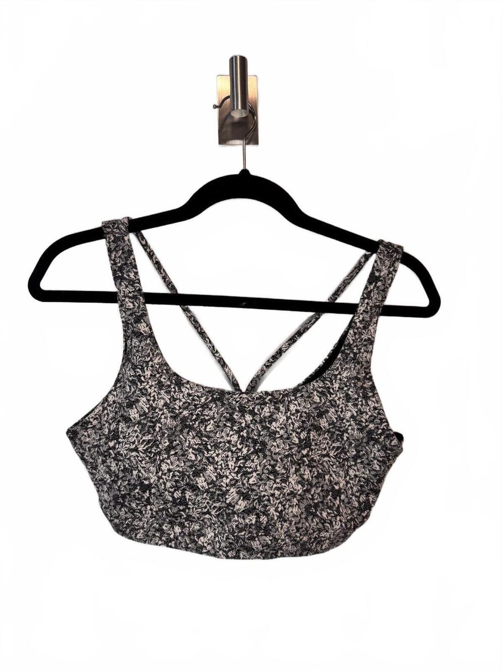 ATHLETA | Floral Abstract Black and White Sports Bra Size S